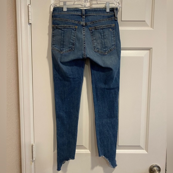 Rag & Bone Hampton Cate Mid-Rise Ankle Skinny Frayed Hem Jeans Size 24 - Picture 3 of 16